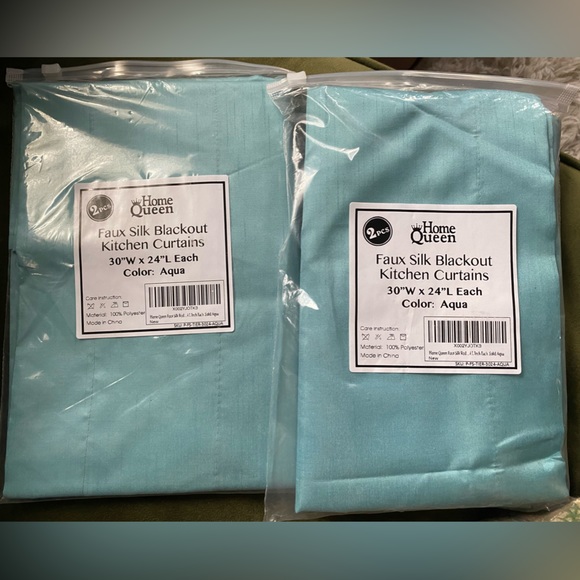 NEW 2 Packs Aqua Blackout Curtains 30x24in - Picture 3 of 3